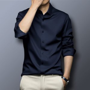 Navy micro shirt